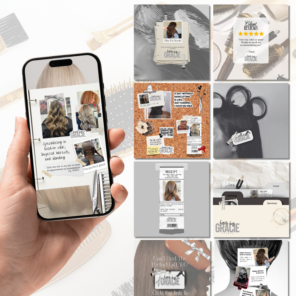 Hairstylist Themed Digital Templates