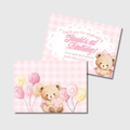 Pastel Teddy Custom Printed Thank You Cards