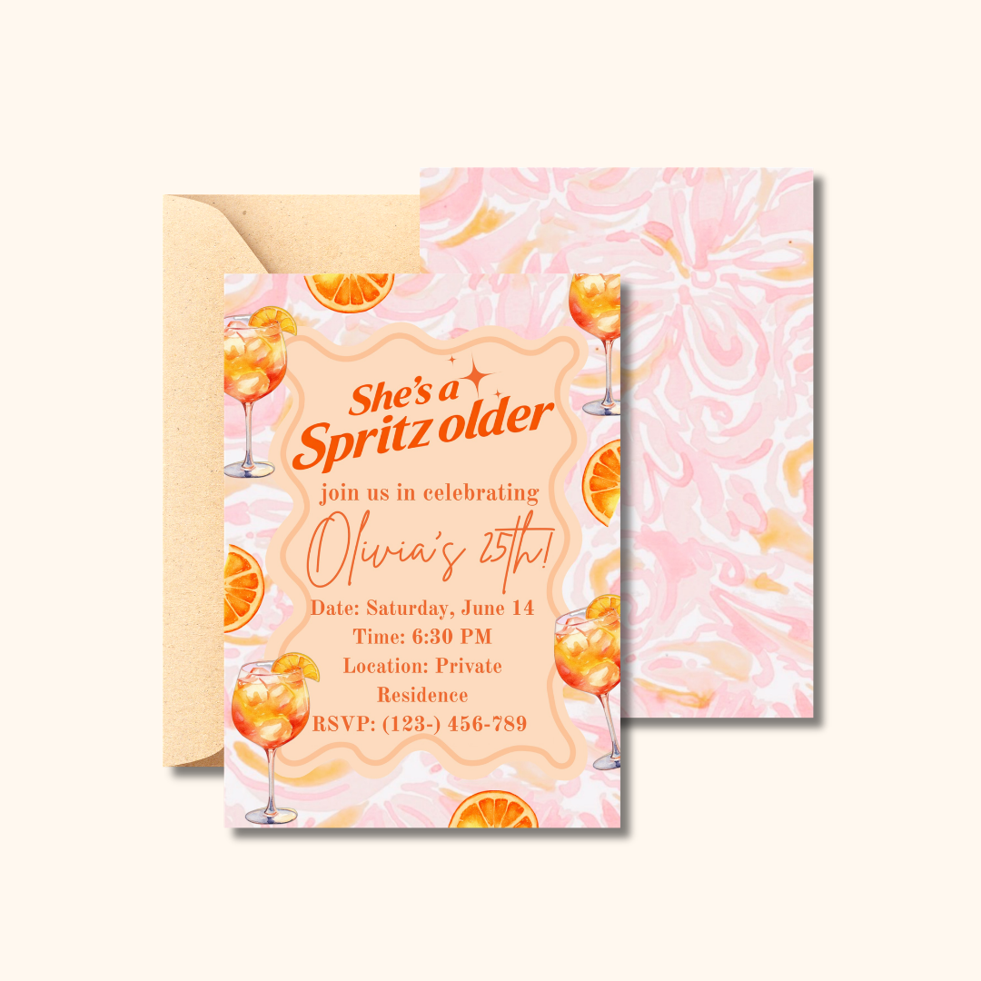 Spritz Themed Personalized Digital Invitation Template