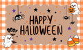 Happy Halloween Banner | Editable Canva Template | Cute Ghost & Gingham Party Sign
