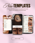 Lash Tech & Beauty Professional Canva Template Bundle | 5 Editable Instagram Templates