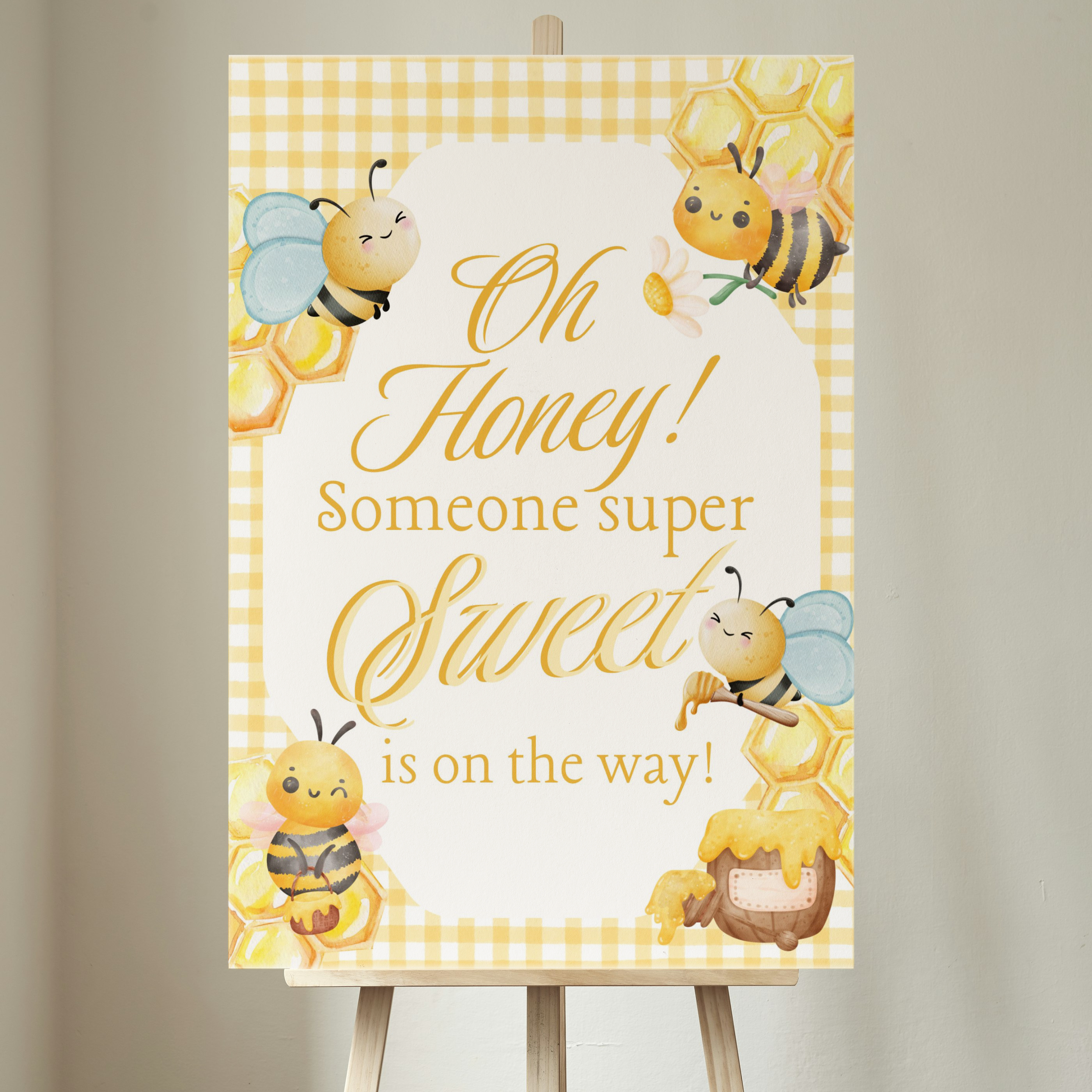 Persoanlized Sweet Honey Bee Welcome Sign